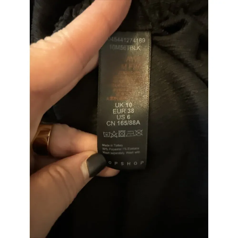 Topshop Womens 6 Sexy Ribbed Crinkle Bodycon Cinched Side Long‎ Sleeve Dress